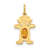 14K Girl 6x4 Oval Genuine Citrine-November